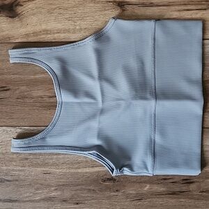 Lululemon Power Pivot Tank, 6, Rhino Grey, Ribbed, Cropped, Reversible